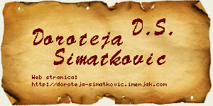 Doroteja Simatković vizit kartica